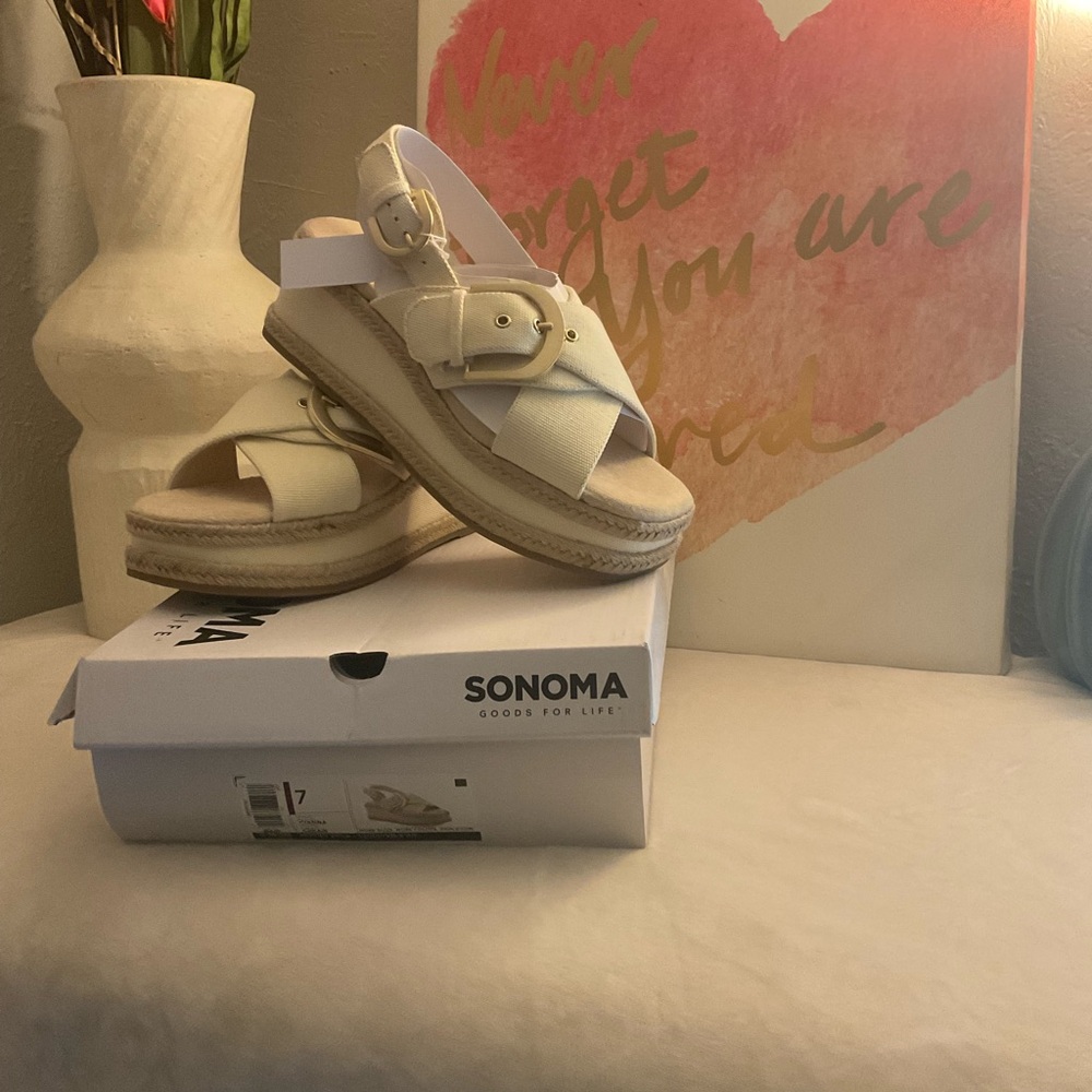 Sonoma Women's Cream Espadrille Sandals
